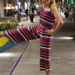 Lucy Paris Multicolor Striped Two Piece Jumpsuit